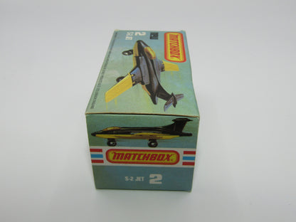 Matchbox Superfast 2D S2 Jet Metallic Blue & Grey PLAIN wings No Tampo