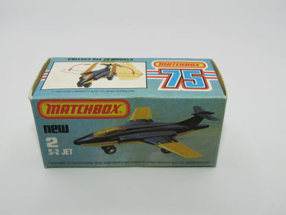 Matchbox Superfast 2D S2 Jet Metallic Blue & White PLAIN wings No Tampo