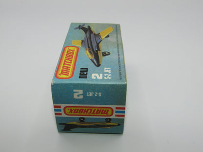 Matchbox Superfast 2D S2 Jet Metallic Blue & White PLAIN wings No Tampo