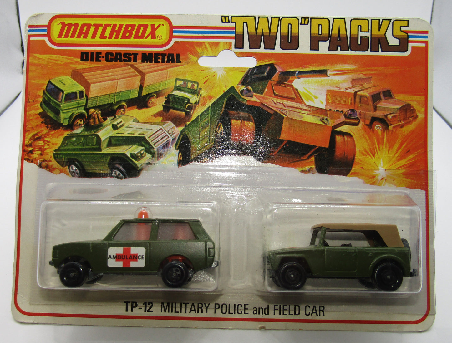 Matchbox Superfast Twin Pack TP-12 Police Patrol with 5 SPOKE Wheels & Field Car