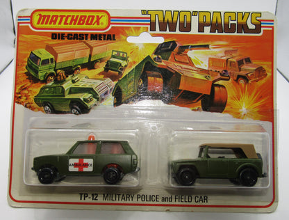 Matchbox Superfast Twin Pack TP-12 Police Patrol with 5 SPOKE Wheels & Field Car