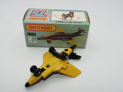 Matchbox Superfast 2D S2 Jet Black & Yellow RED Window