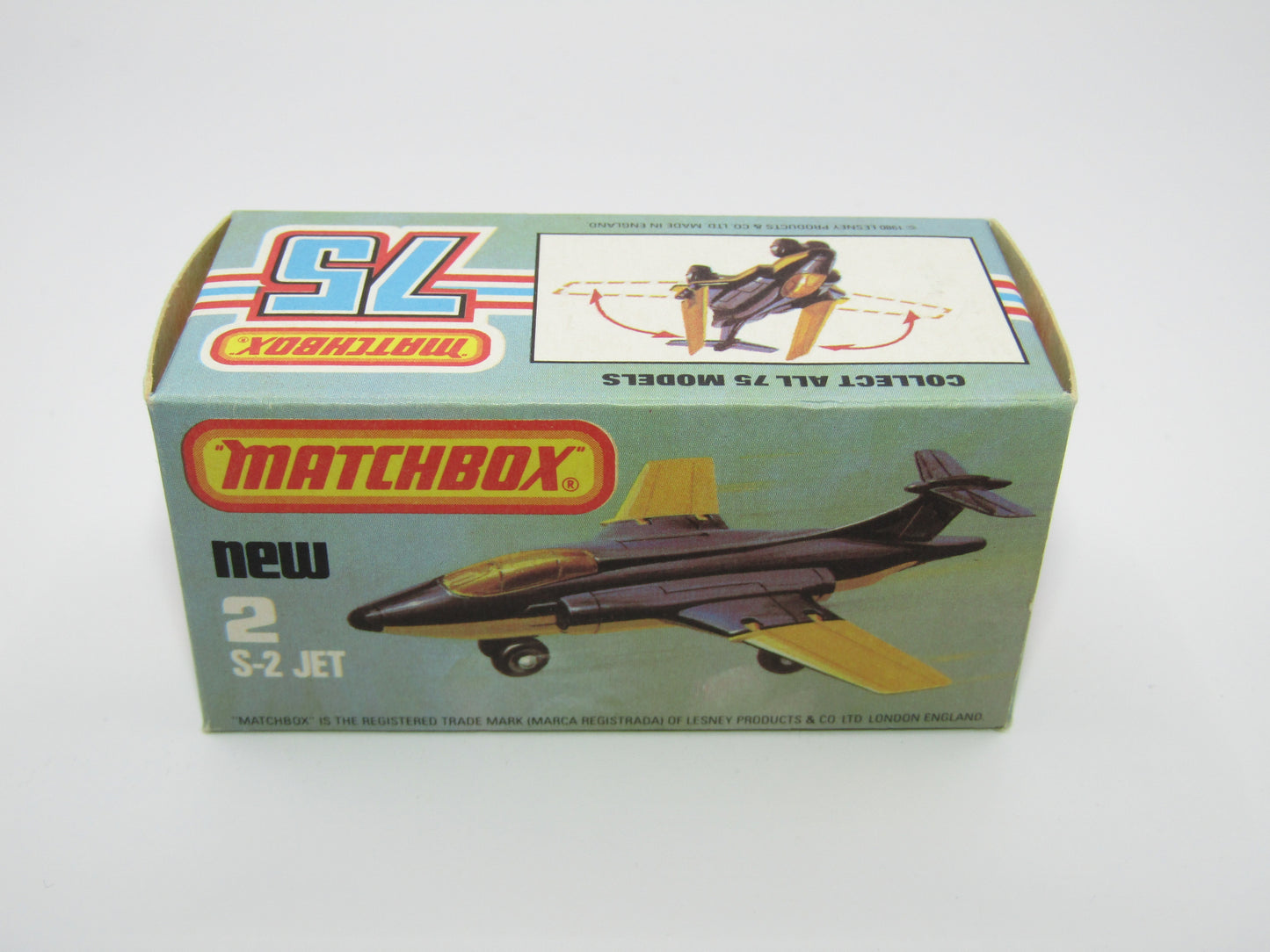 Matchbox Superfast 2D S2 Jet Black & Yellow RED Window