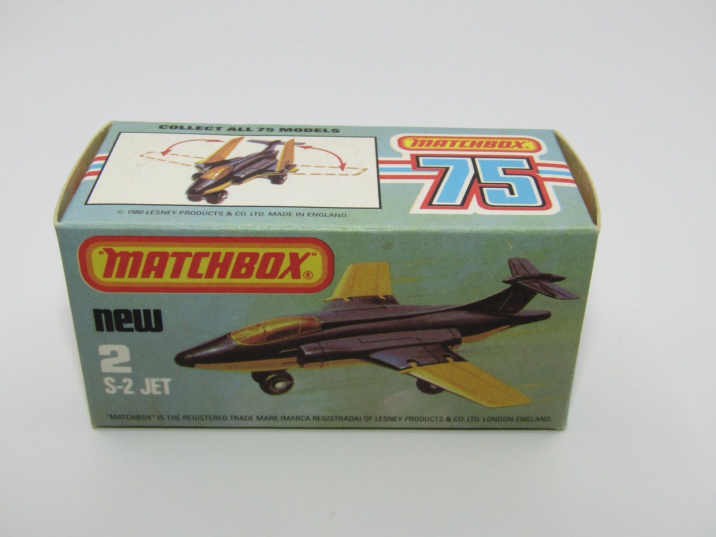 Matchbox Superfast 2D S2 Jet Black & Yellow RED Window