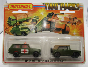 Matchbox Superfast Twin Pack TP-12 Police Patrol & Field Car both 5 SPOKE Wheels