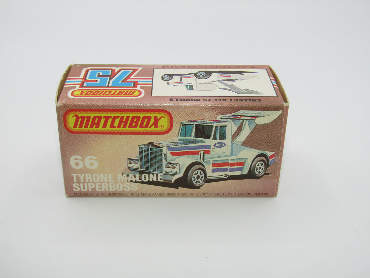 Matchbox Superfast 66D Tyrone Malone Bandag Bandit DOT DASH Wheels