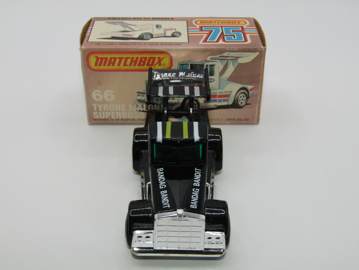 Matchbox Superfast 66D Tyrone Malone Bandag Bandit 5 Crown Front