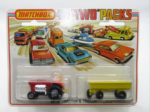 Matchbox Superfast Twin Pack TP-2 Tractor & Trailer Red MC Wheels