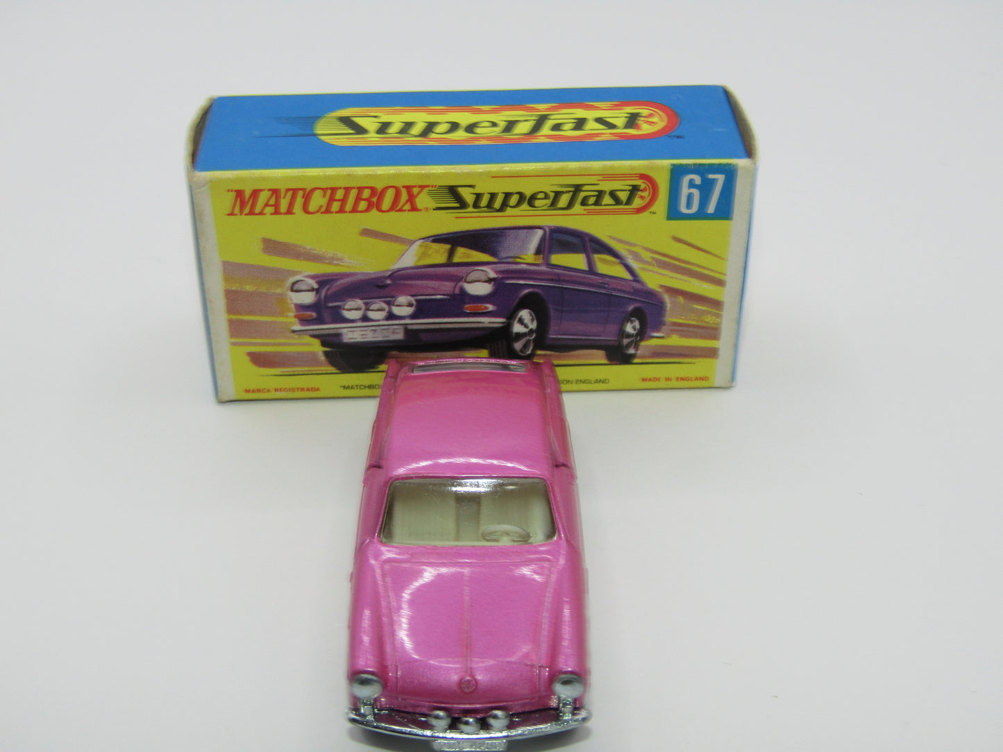 Matchbox Superfast 67A Volskswagen 1600TL Pink WIDE Wheels