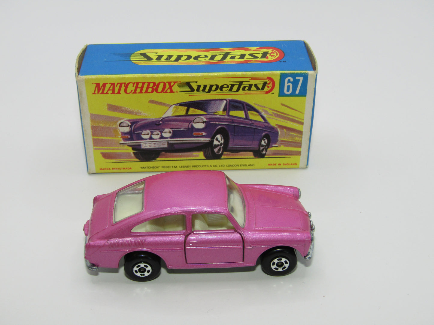 Matchbox Superfast 67A Volskswagen 1600TL Pink WIDE Wheels