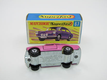 Matchbox Superfast 67A Volskswagen 1600TL Pink WIDE Wheels
