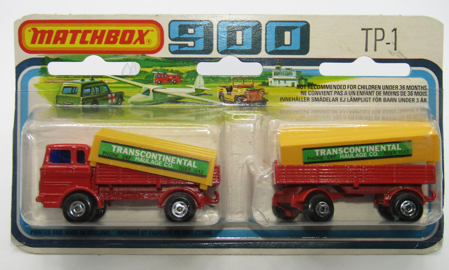 Matchbox Superfast Twin Pack TP-1 Mercedes Truck & Trailer DARK YELLOW Canopy