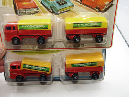Matchbox Superfast Twin Pack TP-1 Mercedes Truck & Trailer DARK YELLOW Canopy