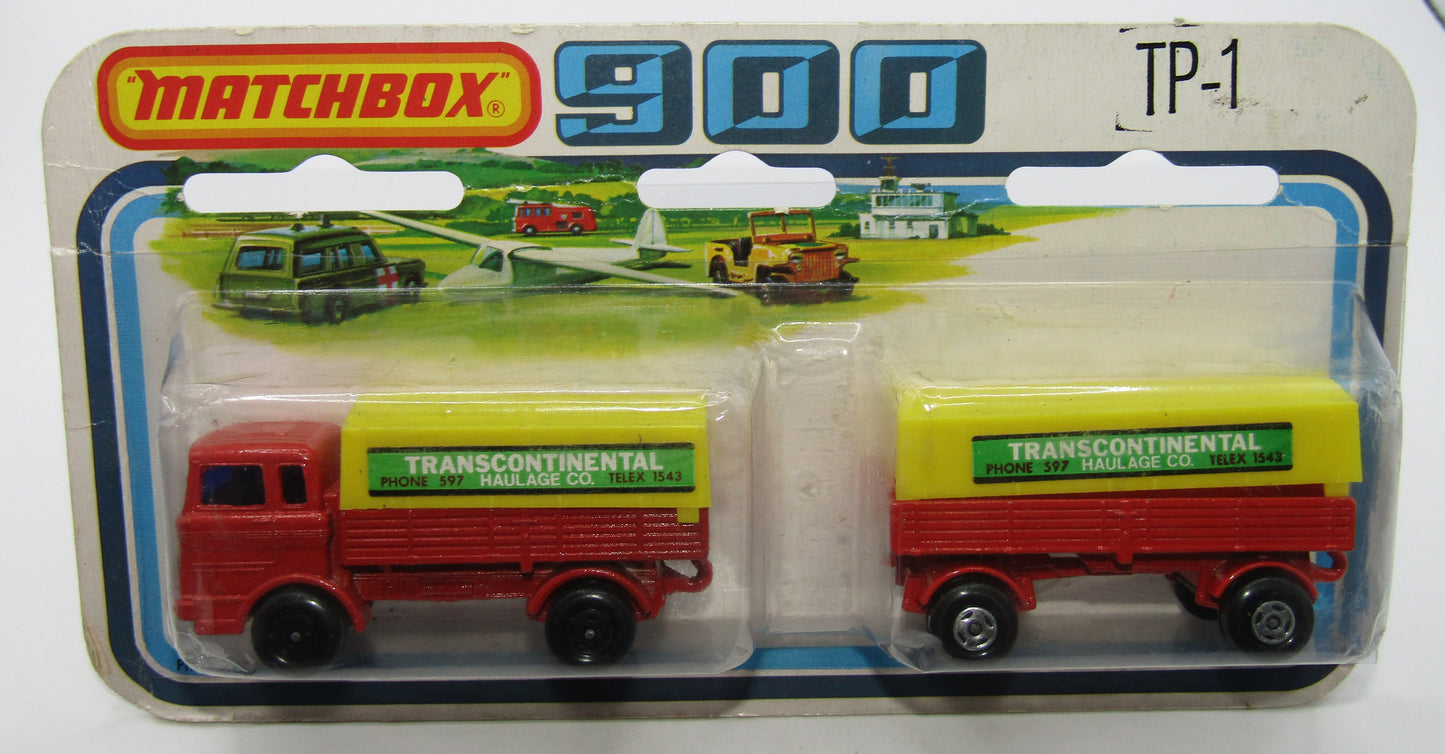 Matchbox Superfast Twin Pack TP-1 Mercedes Truck & Trailer BLACK HUBS on Truck