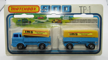 Matchbox Superfast Twin Pack TP-1 Mercedes Truck & Trailer BLUE - Blue Windows