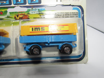 Matchbox Superfast Twin Pack TP-1 Mercedes Truck & Trailer BLUE - PURPLE Windows