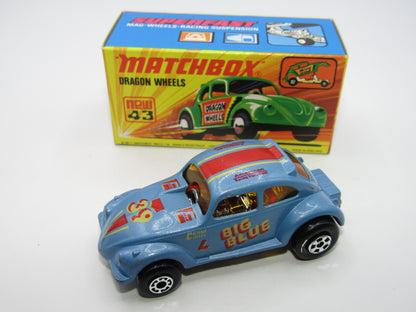 Matchbox Superfast Beetle Streaker LIGHT BLUE Hong Kong Base Very Rare