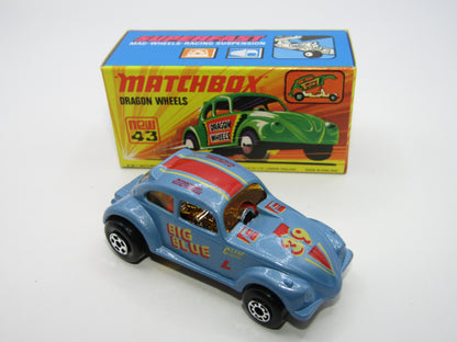 Matchbox Superfast Beetle Streaker LIGHT BLUE Hong Kong Base Very Rare