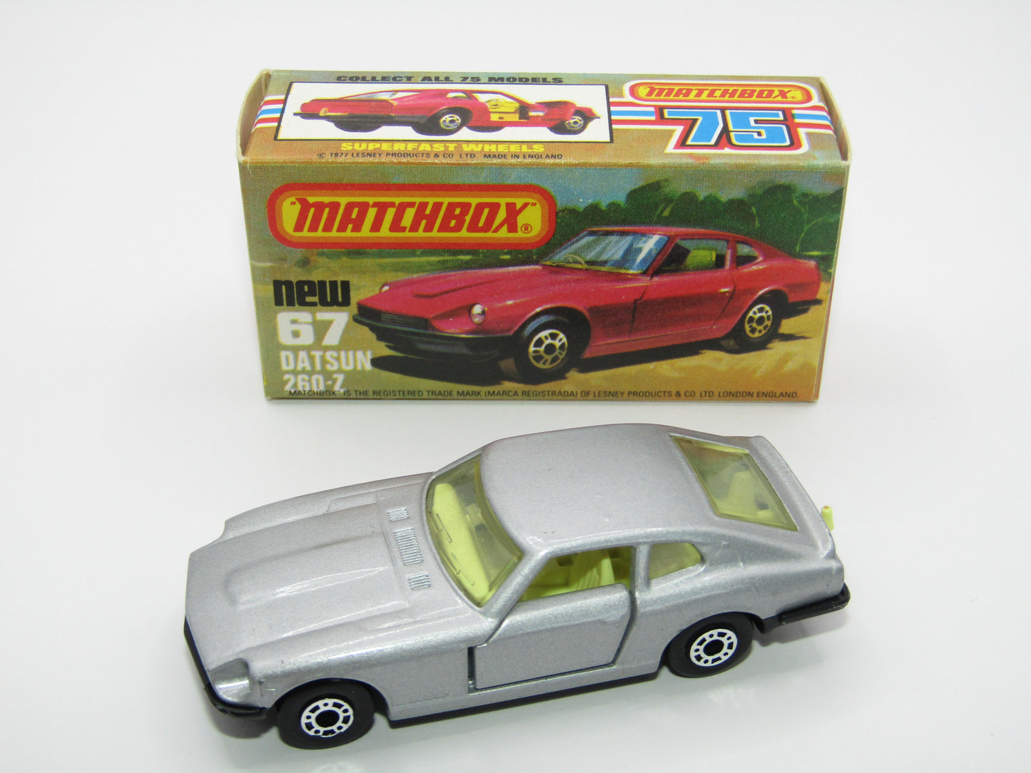 Matchbox Superfast 67C Datsun 126X YELLOW Interior FLAT BLACK Base