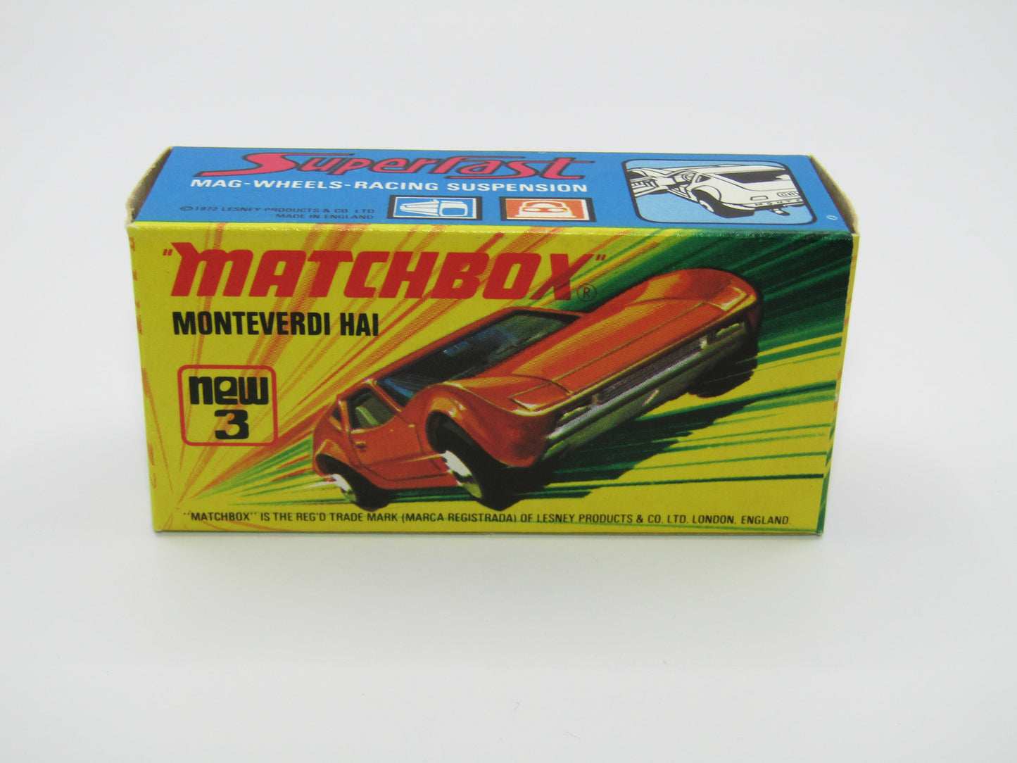 Matchbox Superfast 3B Monteverdi Hai Dark Orange "16" Label, Unpainted Base