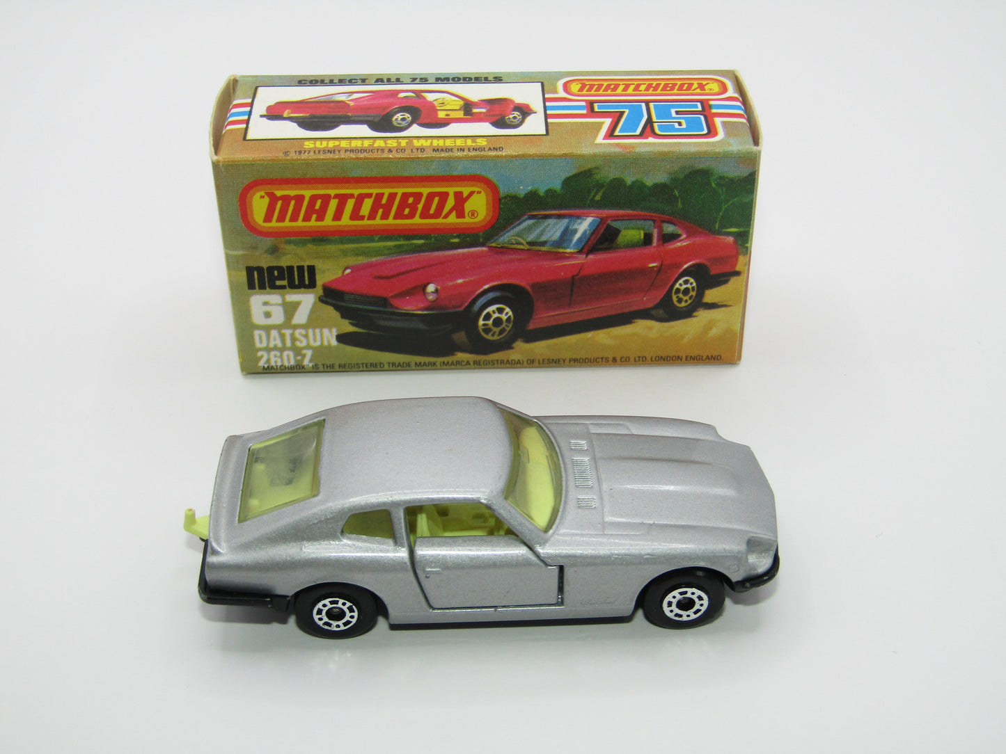 Matchbox Superfast 67C Datsun 126X YELLOW Interior FLAT BLACK Base
