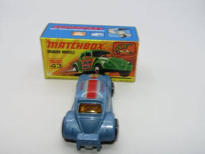 Matchbox Superfast Beetle Streaker LIGHT BLUE Hong Kong Base Very Rare