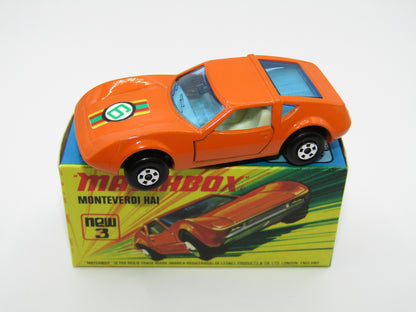Matchbox Superfast 3B Monteverdi Hai Dark Orange "6" Label Black Base