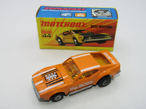 Matchbox Superfast 44B Boss Mustang Pre-Pro Colour Trial PEACHY Orange RARE