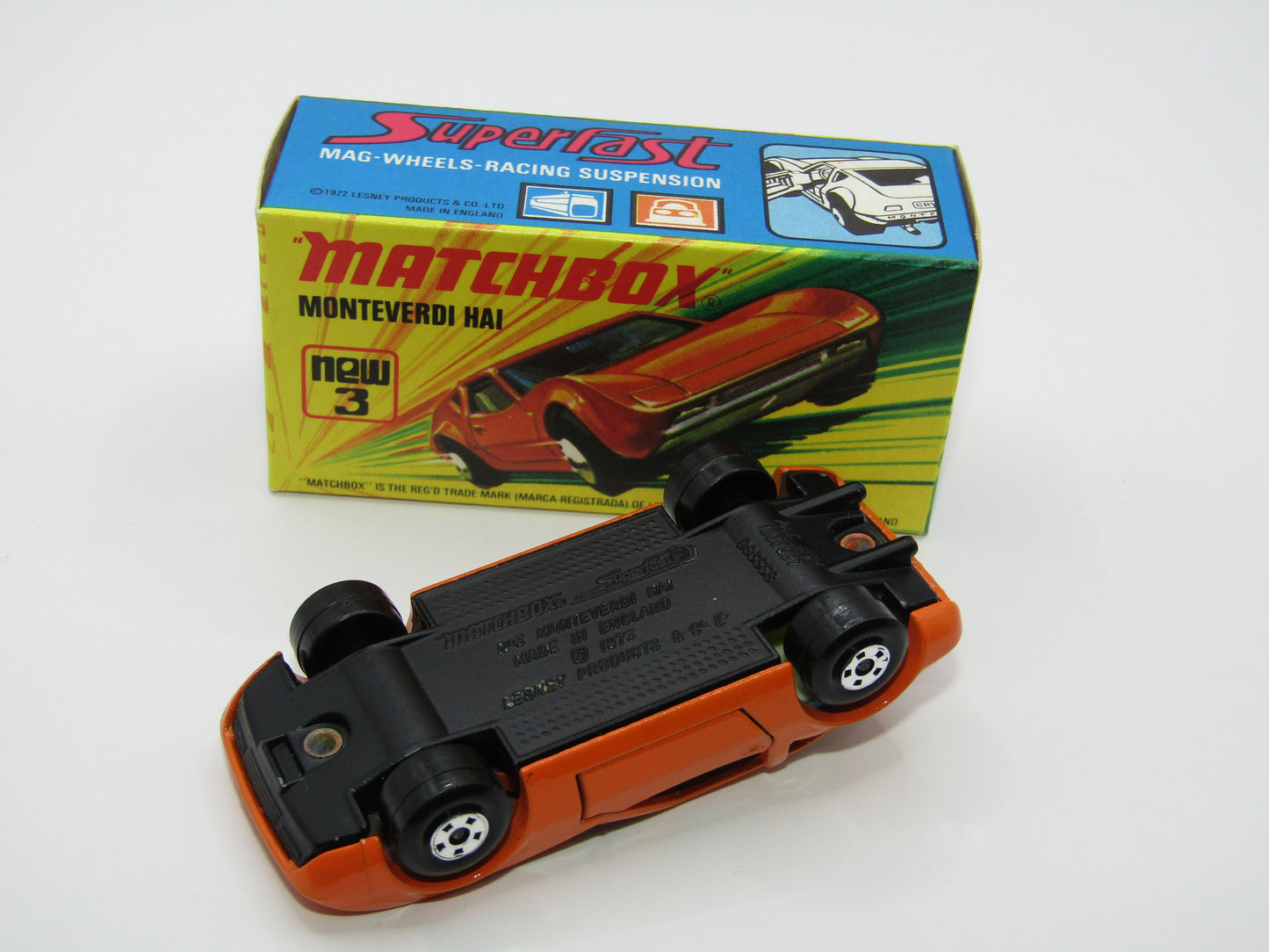 Matchbox Superfast 3B Monteverdi Hai Dark Orange "6" Label Black Base