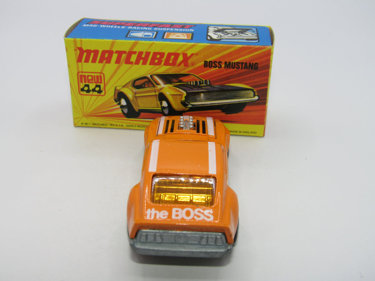 Matchbox Superfast 44B Boss Mustang Pre-Pro Colour Trial PEACHY Orange RARE