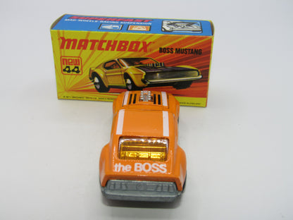 Matchbox Superfast 44B Boss Mustang Pre-Pro Colour Trial PEACHY Orange RARE