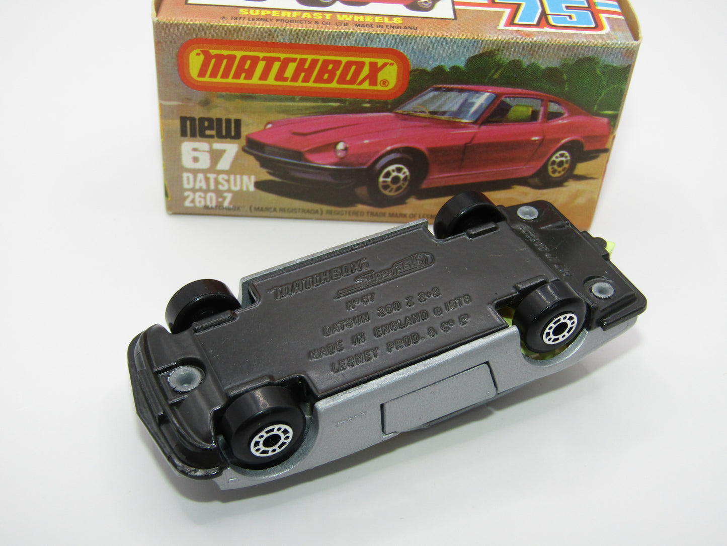 Matchbox Superfast 67C Datsun 126X YELLOW Interior GREY Base