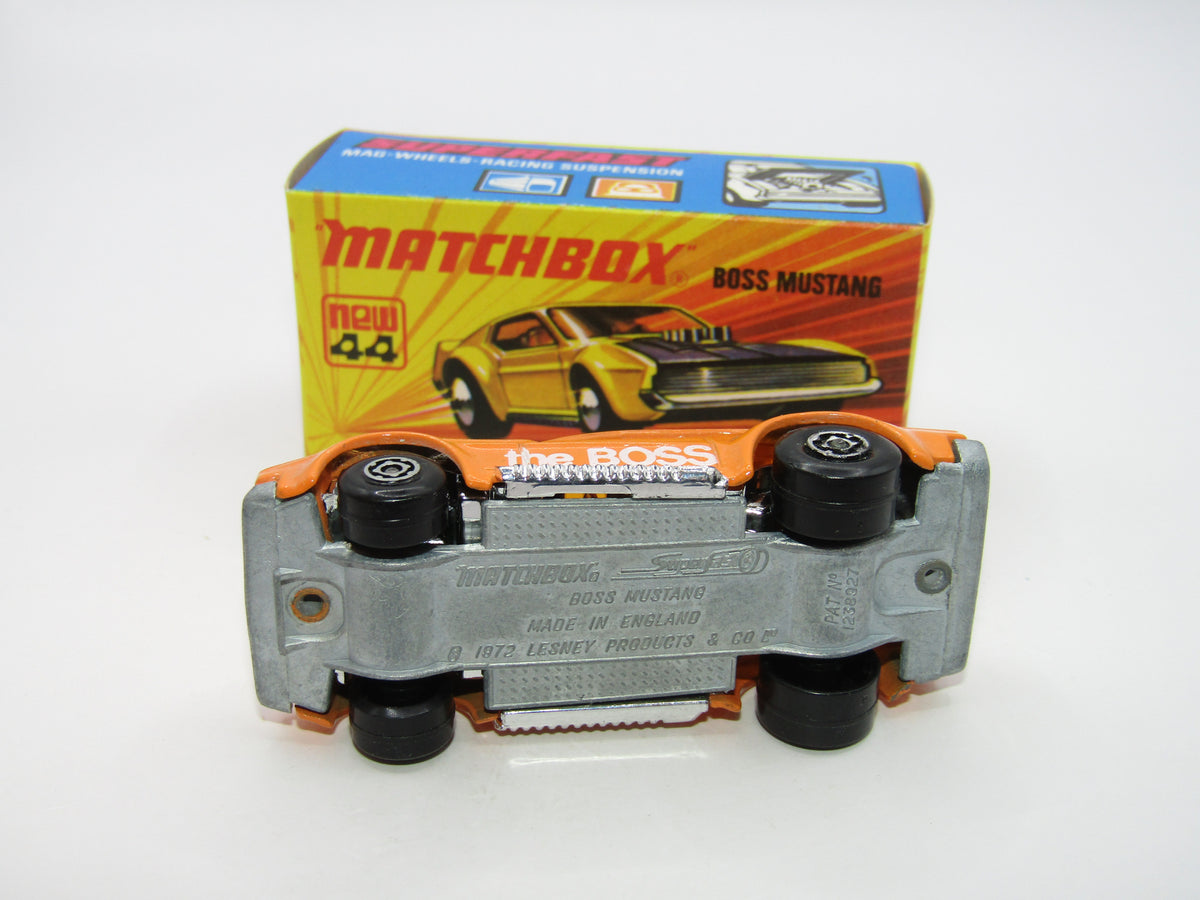 Matchbox Superfast 44B Boss Mustang Pre-Pro Colour Trial PEACHY Orange RARE