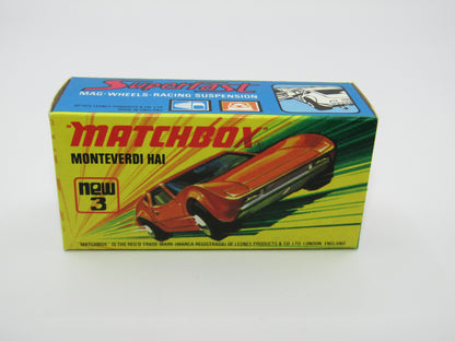 Matchbox Superfast 3B Monteverdi Hai Dark Orange "6" Label Black Base