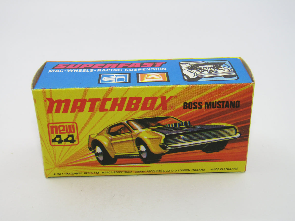 Matchbox Superfast 44B Boss Mustang Pre-Pro Colour Trial PEACHY Orange RARE