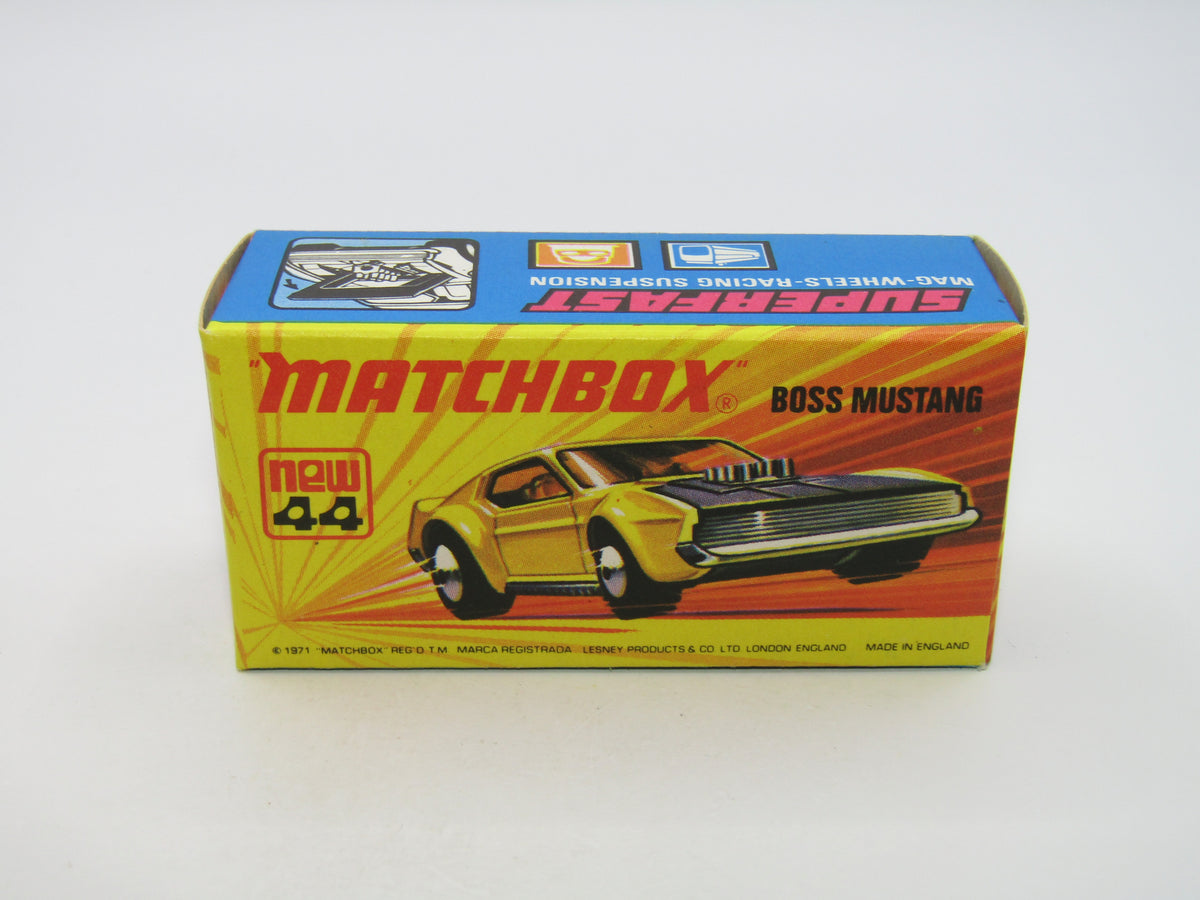 Matchbox Superfast 44B Boss Mustang Pre-Pro Colour Trial PEACHY Orange RARE