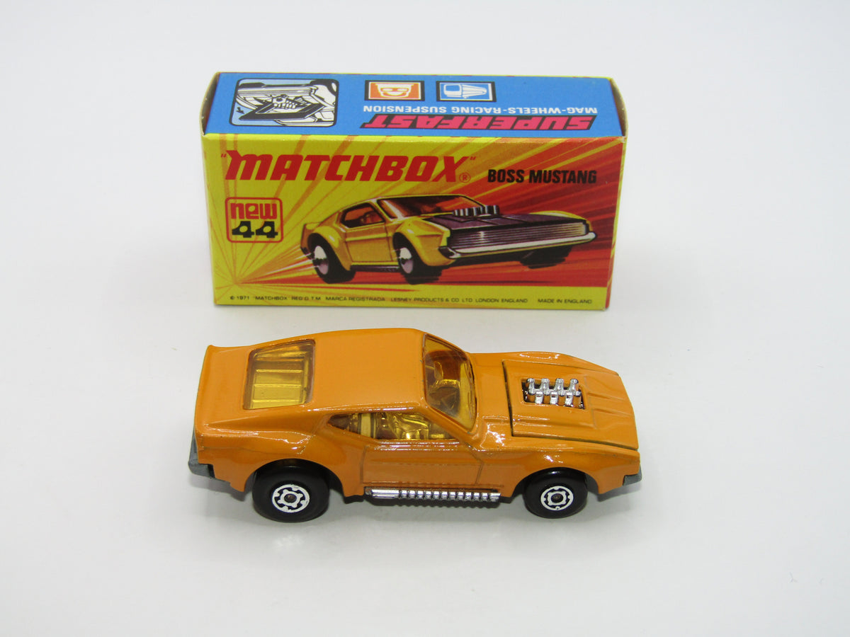 Matchbox Superfast 44B Boss Mustang NO TAMPO Print Very Rare