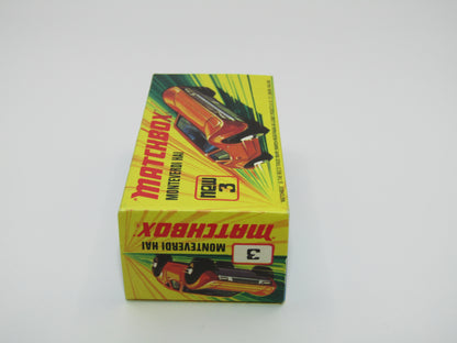 Matchbox Superfast 3B Monteverdi Hai Orange "3" Label BLACK Base