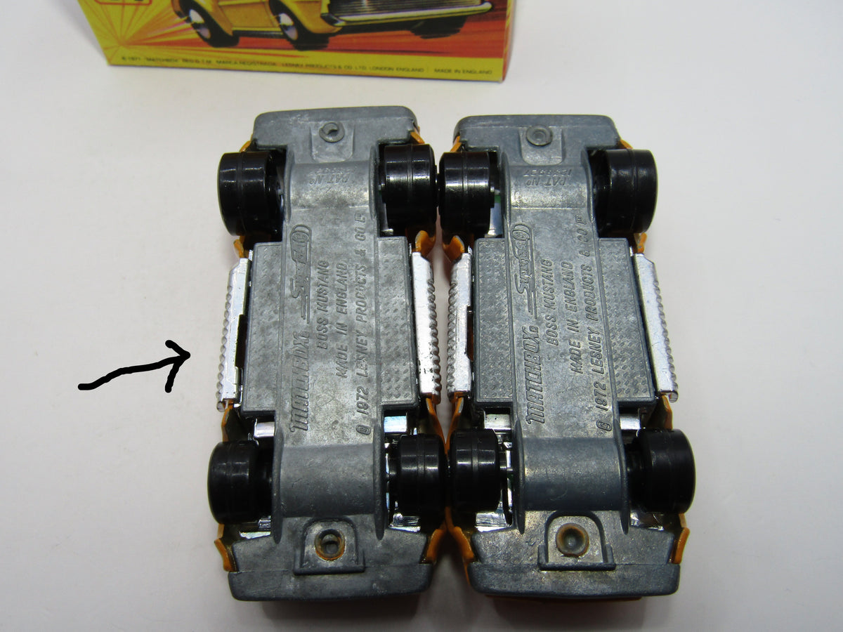 Matchbox Superfast 44B Boss Mustang Untreated Pre-Production base