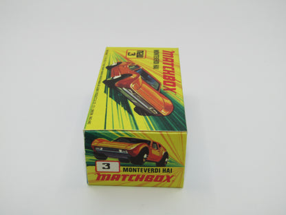 Matchbox Superfast 3B Monteverdi Hai Orange "3" Label BLACK Base