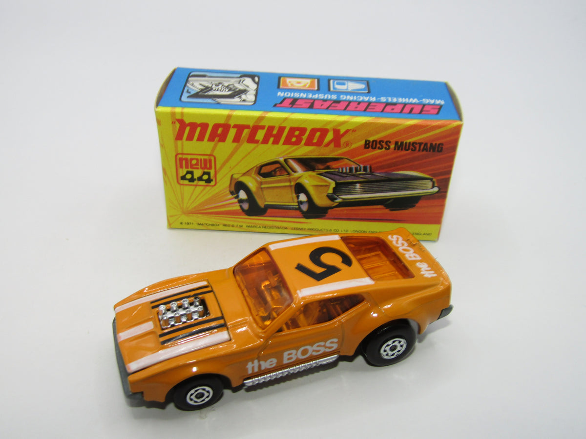 Matchbox Superfast 44B Boss Mustang Untreated Pre-Production base