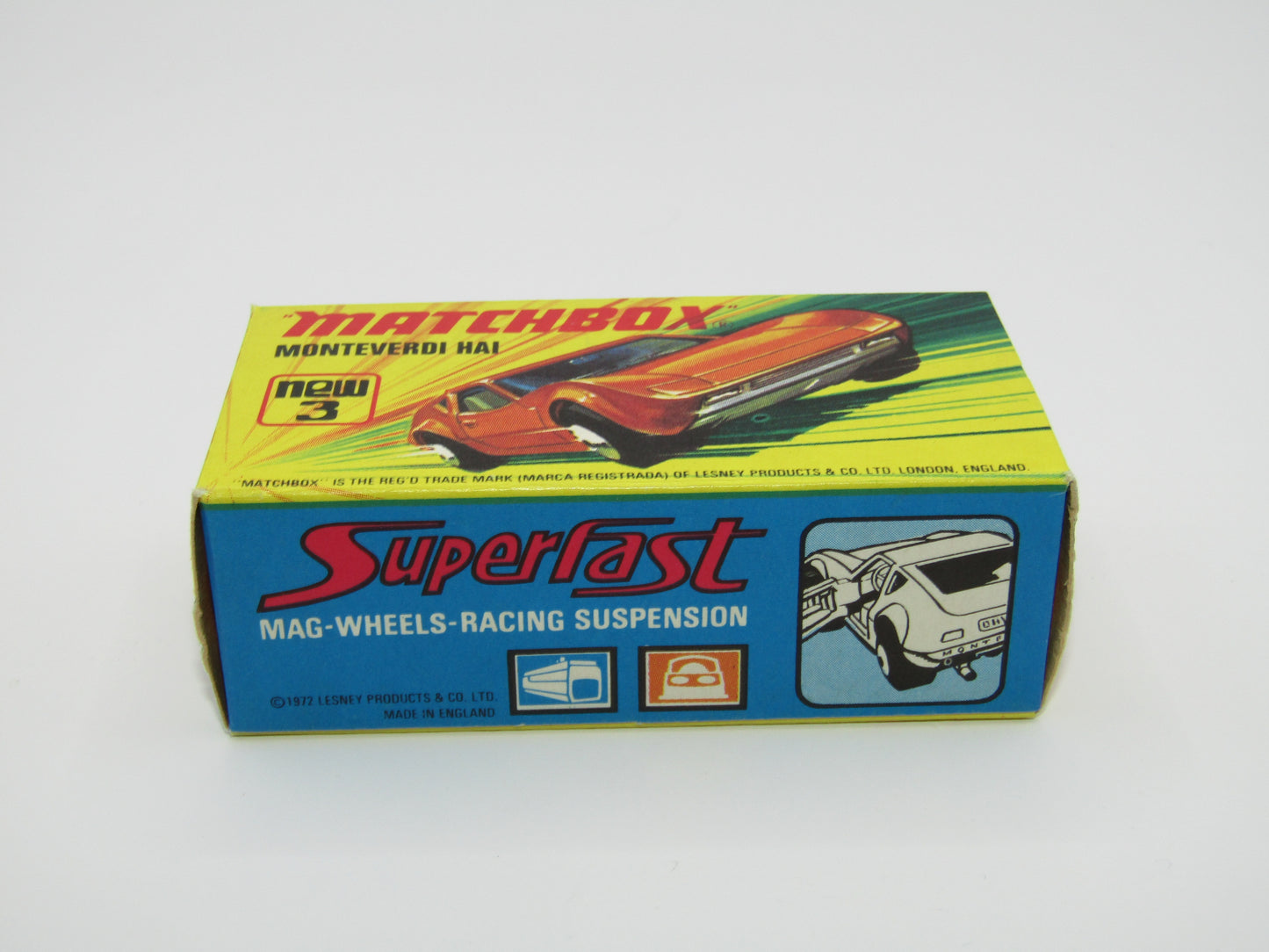 Matchbox Superfast 3B Monteverdi Hai Orange "3" Label BLACK Base