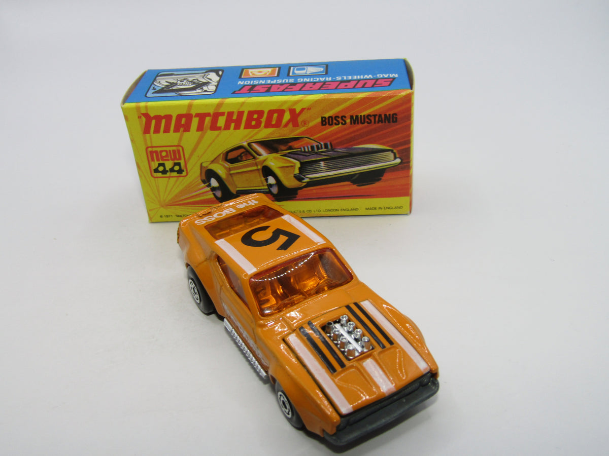 Matchbox Superfast 44B Boss Mustang Untreated Pre-Production base
