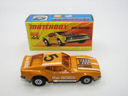 Matchbox Superfast 44B Boss Mustang Untreated Pre-Production base