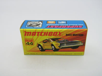 Matchbox Superfast 44B Boss Mustang Untreated Pre-Production base