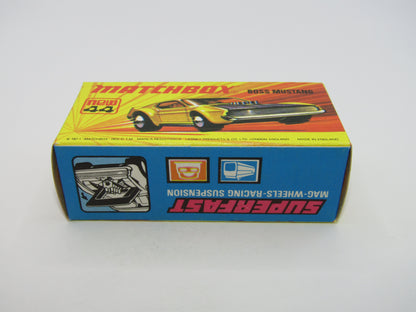 Matchbox Superfast 44B Boss Mustang Untreated Pre-Production base