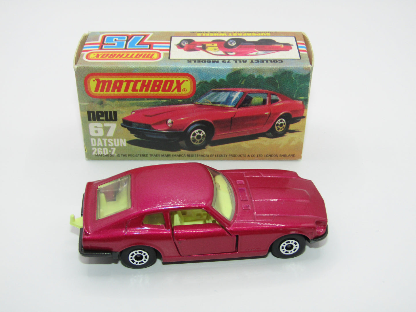Matchbox Superfast 67C Datsun 126X Magenta Magenta GREY BASE