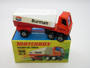 Matchbox Superfast 63B Freeway Gas Tanker Burmah BOX MATCHER Very Rare
