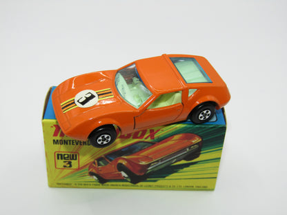 Matchbox Superfast 3B Monteverdi Hai Orange "3" Label PALE BLUE windows & YELLOW Interior