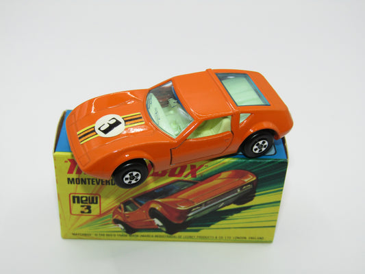 Matchbox Superfast 3B Monteverdi Hai Orange "3" Label PALE BLUE windows & YELLOW Interior